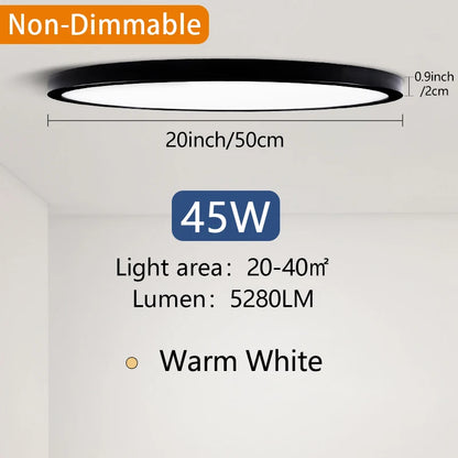 50CM Large Ceiling Lamp Smart APP/Remote Control Dimmable for Bedroom 48W Ceiling Lights AC 110/220V LED Lights for Living Room