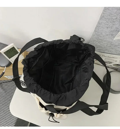 Women New Crossbody Bag Wholesale Large Capacity Couple Shoulder Bag New Casual Nylon Tote Bag Luxury Drawstring Handbag 2025