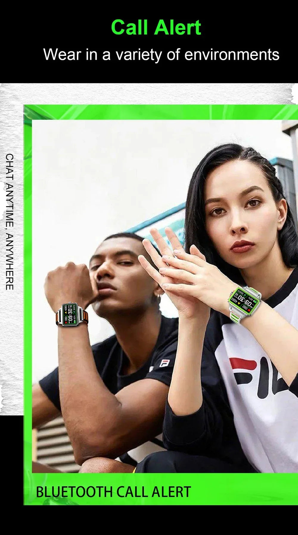 Hip Hop Fashion Personality Smart Watch 1.57-inch HD Screen 24h Continuous Heart Rate Sleep Monitor Game Waterproof Smartwatch