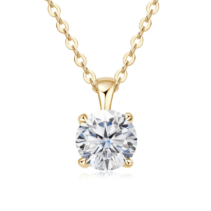 1.0 Carat Moissanite Pendants for Women Classic Wedding Necklace Original S925 Sterling Silver Jewelry