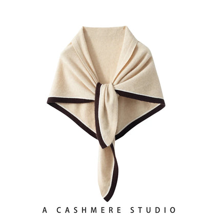 High quality triangular design women's 100% cashmere scarf fashionable shawl winter knitted warm neck protection adult scarf