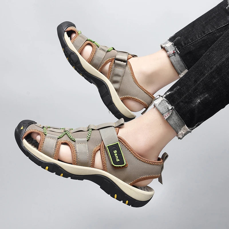 Mens Sandals Breathable Summer Outdoor Anti Slip Wear-resistant Soles Casual Shoes Youth Walking Lightweight Beach Wading Shoes