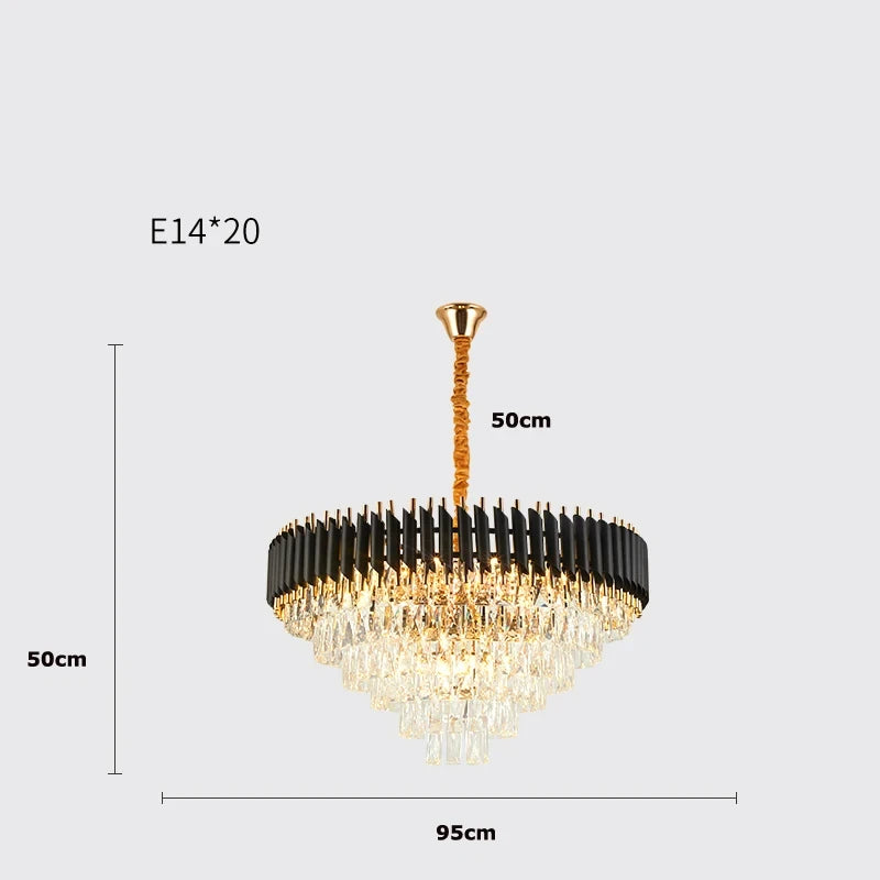 Villa Luxury Living Room Chandelier K9 Crystal Restaurant Pendant Lights Modern Ceiling Chandelier Dining Table Indoor Home Lamp