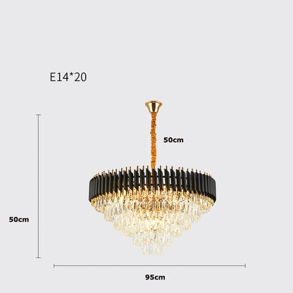 Villa Luxury Living Room Chandelier K9 Crystal Restaurant Pendant Lights Modern Ceiling Chandelier Dining Table Indoor Home Lamp
