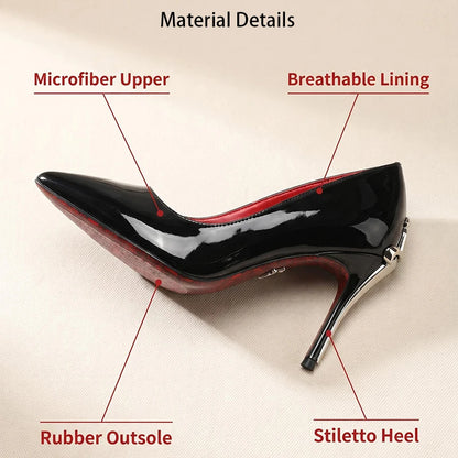 Alionly 2026 New 8CM Thin High Heels Pumps Women Pointed Toe Slip On Shoes Elegant Prom Wedding Stripper Ladies Sandals