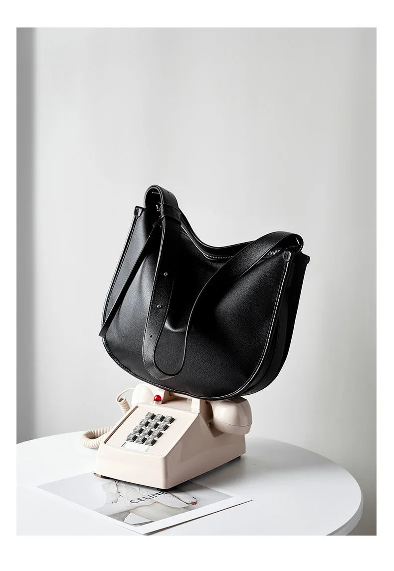 Women's Genuine Grade Cow Leather Bag Luxury Designer Ladies Shoulder Crossbody Purse Bag Female Cowhide Large Capacity Tote Bag