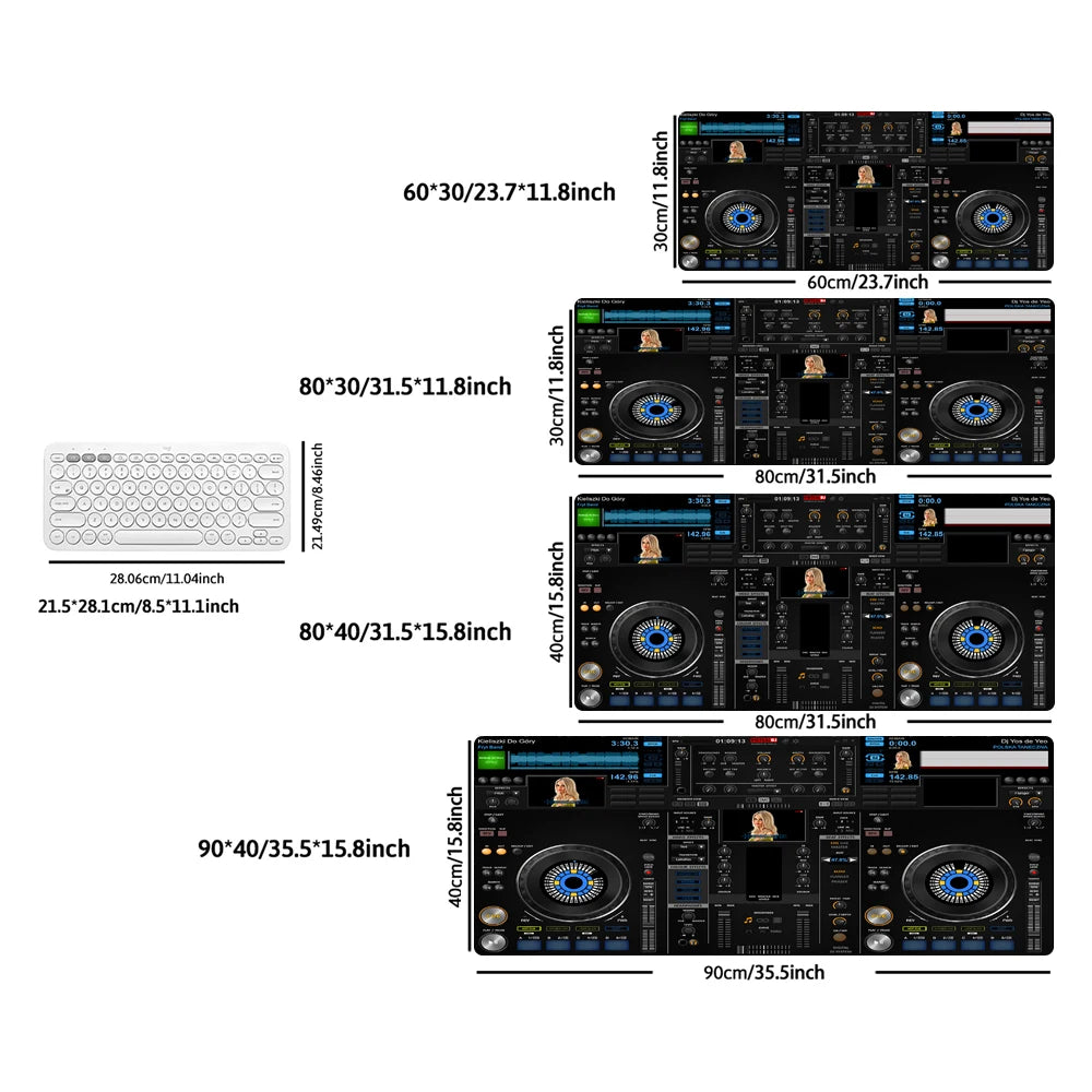 Radio Dj Large Professional Game Mouse Pad Keyboard Gamer Office Accessories Desk Mat Anime XXL Anti-Slip Desktop Mat Floor Mats
