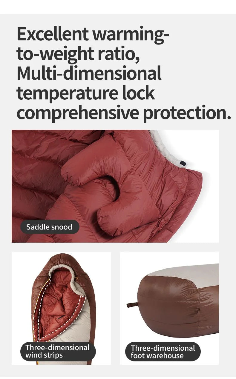 Naturehike SnowBird Down Sleeping Bag Ultralight Waterproof Mummy Sleeping Bag Winter Duck Down Sleeping Bag SP400 SP700 SP1000