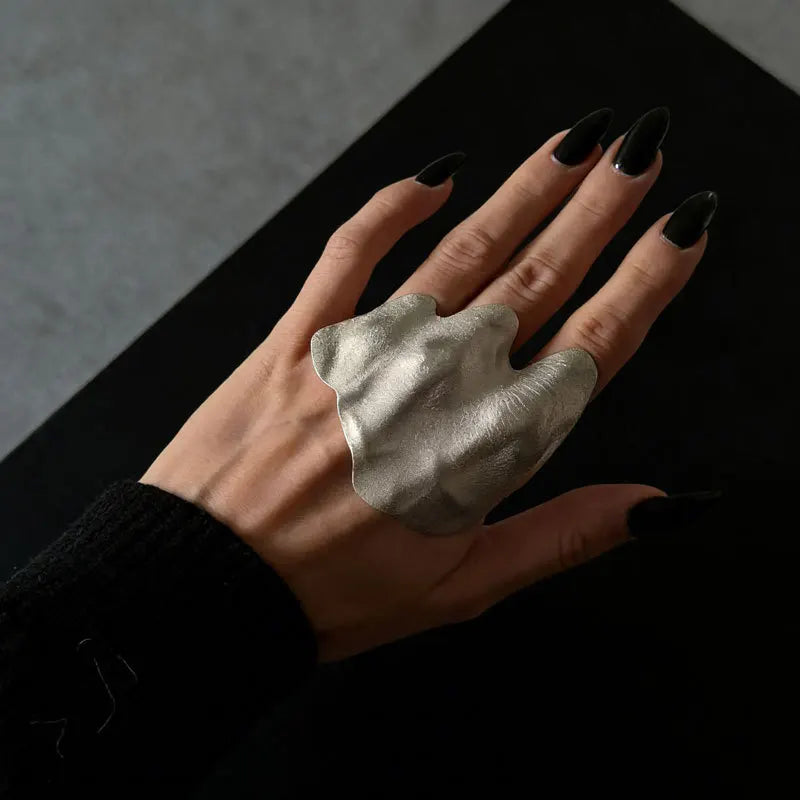 Fashion Metal Irregular Texture Finger Rings for Men Women Punk Hip Hop Gold Silver Color Geometric Knuckle Ring Jewelry Gifts