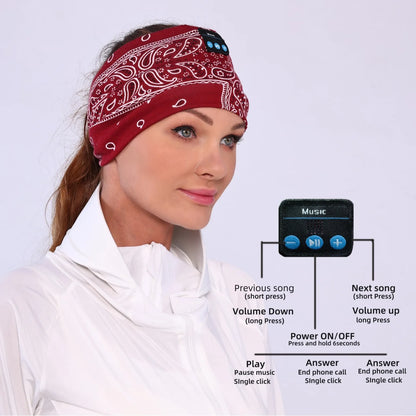 Bluetooth Earphones Sports Sleeping Headband Wireless Headphones Music Eye Mask Wireless Bluetooth Headset Headband with Mic