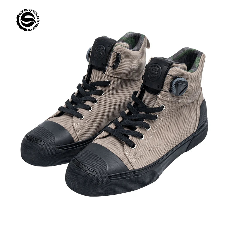 Retro Motorcycle Riding Shoes Hard Protective of Toe Mountain Bike Shoes Casual Shoes Moto Boots Unisex Wearable Motocross Boots