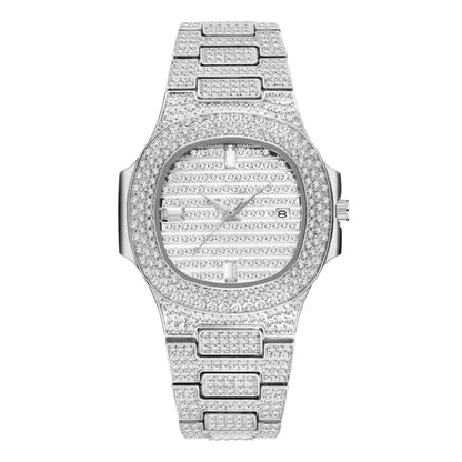 New Luxury Diamond Watch Men Iced Out Watches Calendar Waterproof Quartz Wristwatches Male Clock Relogio Masculino Drop Shipping