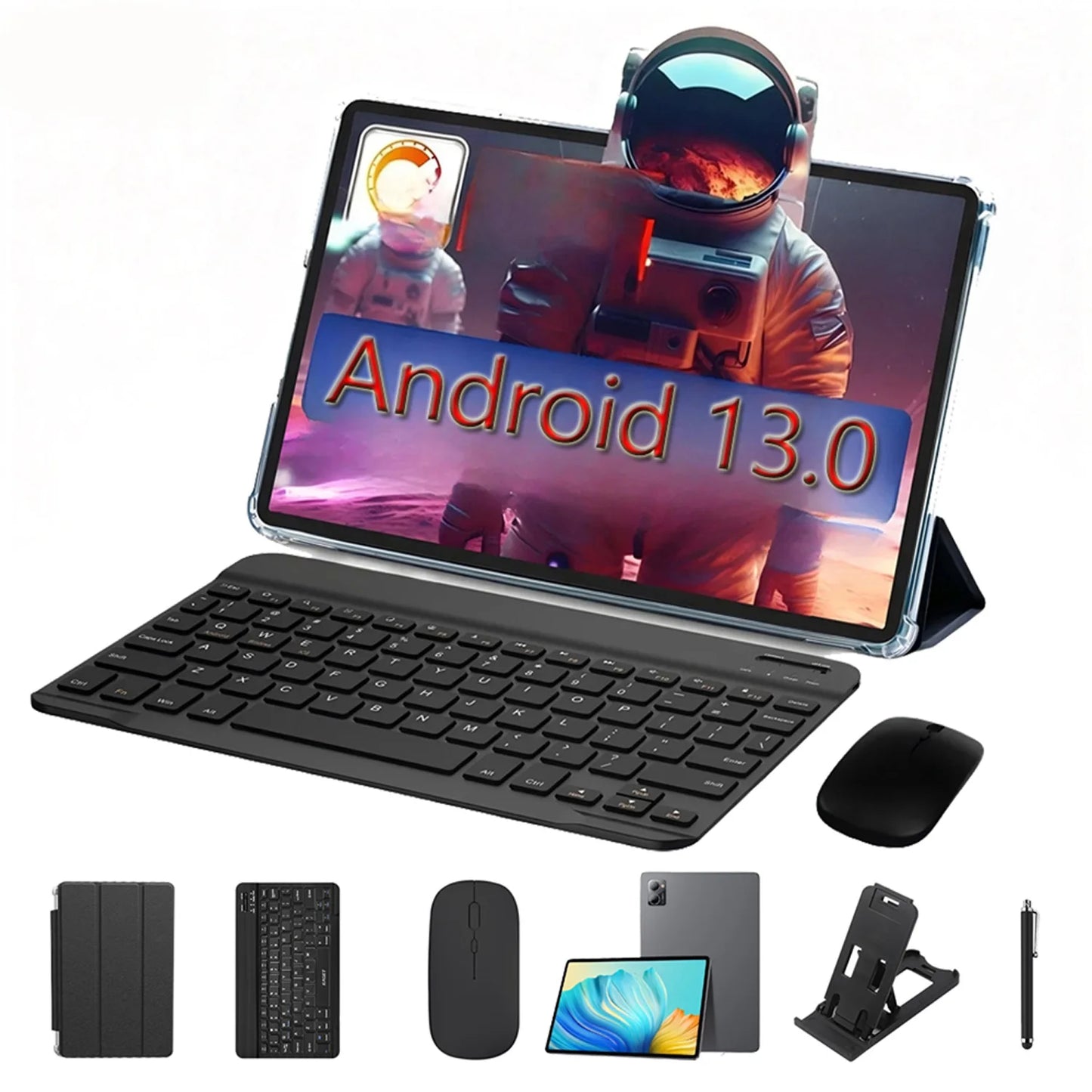 New Google Pad 10.1" Android Tablets Octa Core 8GB RAM 256GB ROM Dual SIM Network 4G LTE 5G Tablet PC 8000mAh with Keyboard case