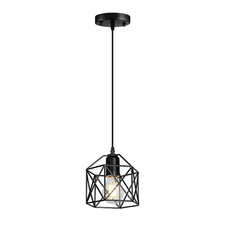 Vintage Pendant Lamp Iron Frame Ceiling Lighting Paint Restaurant Teahouse Chandelier Indoor Wrought Metal Modern Pendant Lights