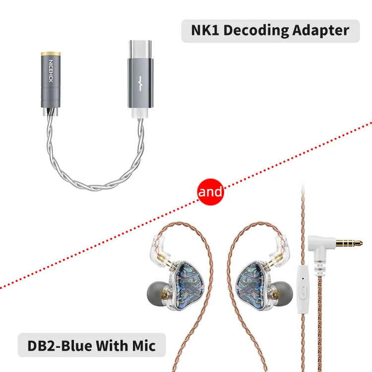 NICEHCK DB2 Wired Earbud IEM 1DD+1BA Hybrid Dual Driver HiFi Earphone With 0.78 2Pin Interface Warm Vocal Music In Ear Monitor