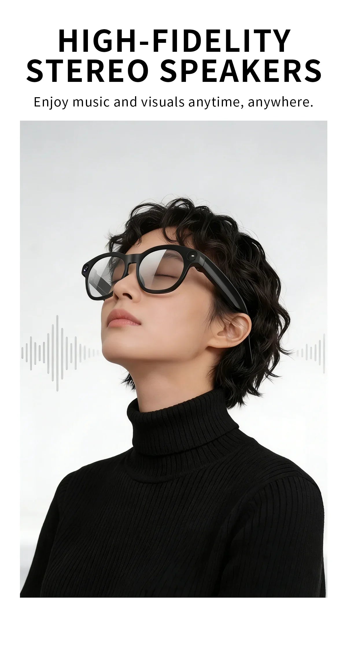 2026 Smart Glasses 800W HD Camera 1080P Audio&Video Translation Intelligent AI Large Model music playback 290mAh Smart Glasses