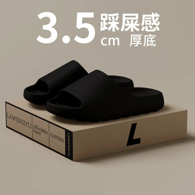 Men's EVA Thick Soled Slides Summer Non-slip Slippers Soft Comfortable Open Toe Shower Sandals for Men Women Indoor Outdoor