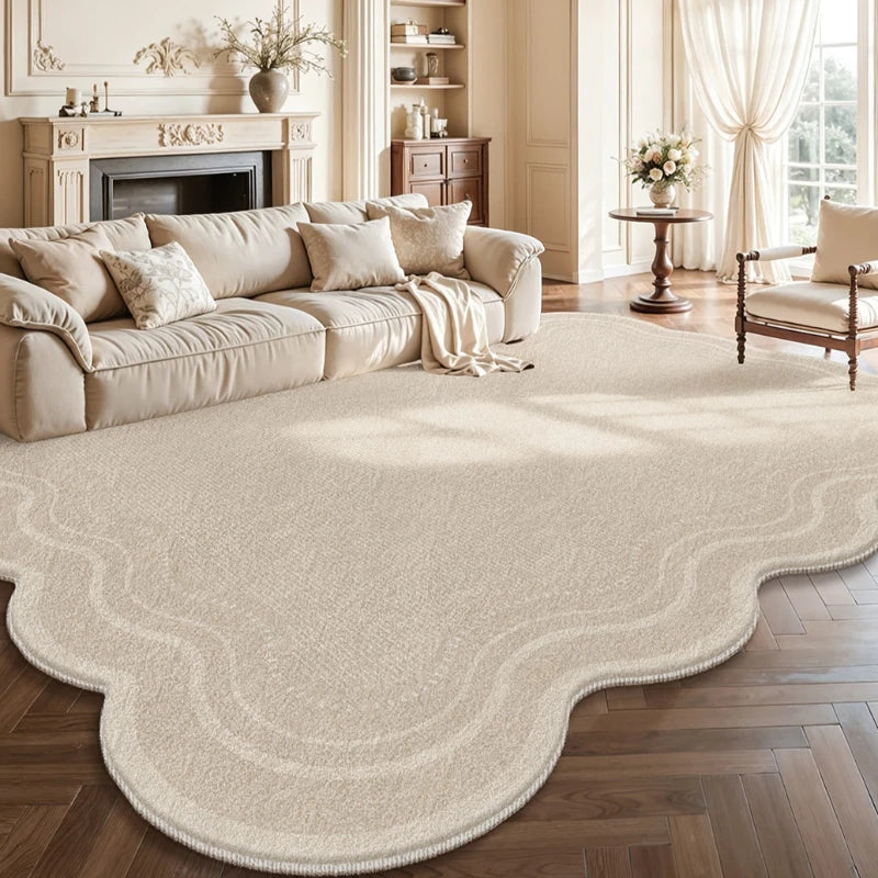 Cream Style Rugs for Bedroom Large Area Living Room Decoration Plush Carpet Irregular Thick Lounge Floor Mat Fluffy Soft Rug