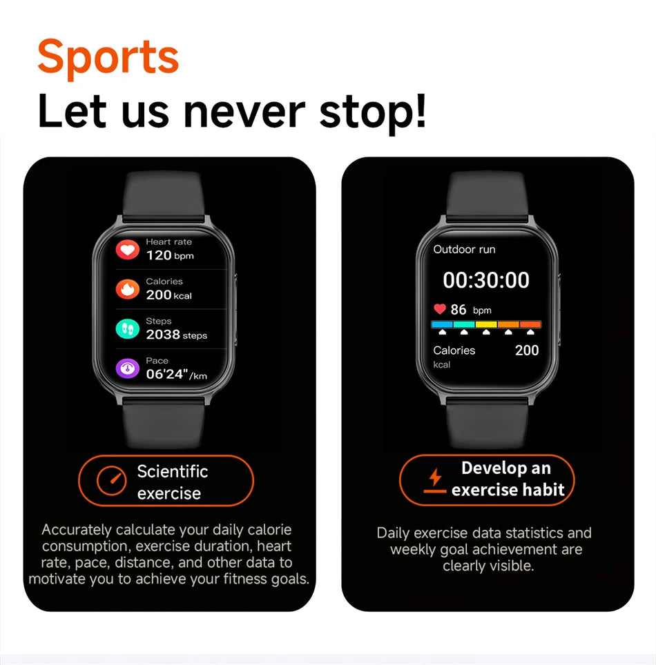 2026 New Smartwatch Women Sports Fitness Track IP68 Waterproof Built-in 24H Heart Rate Bluetooth Call Ladies Fashion Smartwatch