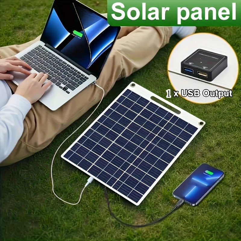 5V Flexible Solar Panel Charger Dual USB Solar Battery Charger for Mobile Phones and Camping with Polysilicon Wear Material