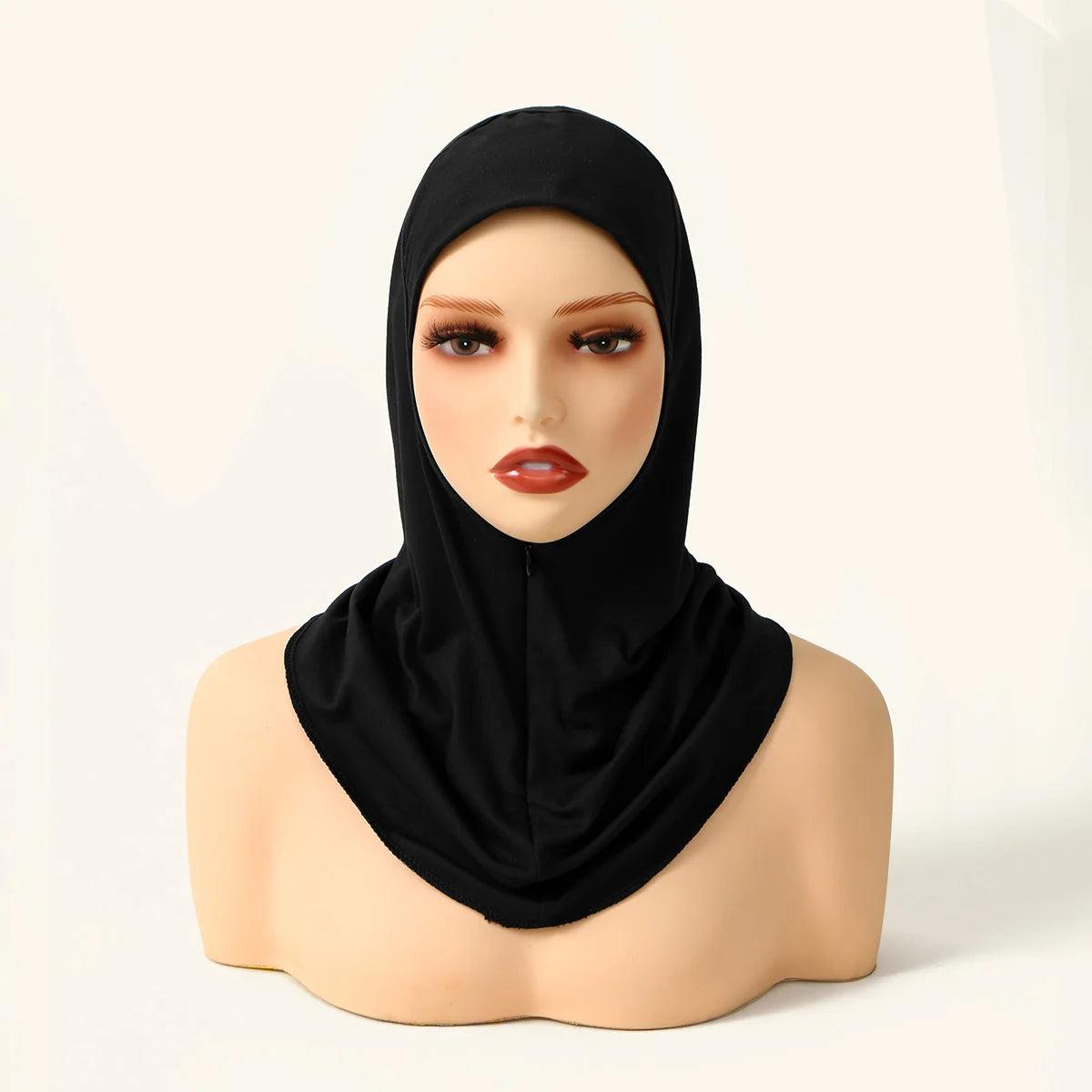 Modal instant Hijabs Cap Muslim With Zipper Soft Inner Cap Fashion With Neck Collar Headscarf Hat Women Islam Ramadan Turban Cap