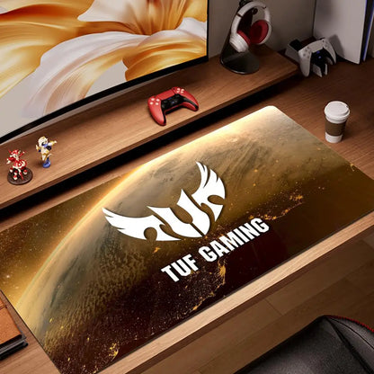 HYBXAXC Black TUF Gaming Mouse Pad XXL Gaming Accessories Office Gamer Keyboard DeskMat Non-Slip Laptop Notebook Rubber Mousepad