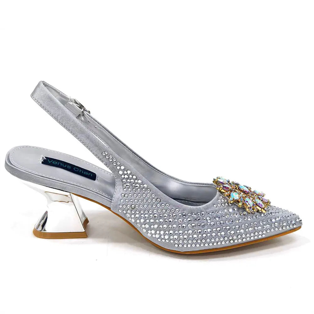 Italian Design Evening Shoes And Bag Paired With Handmade Petal Clutches Pointed Toe High-Heel Shoes For Women Party Shoes