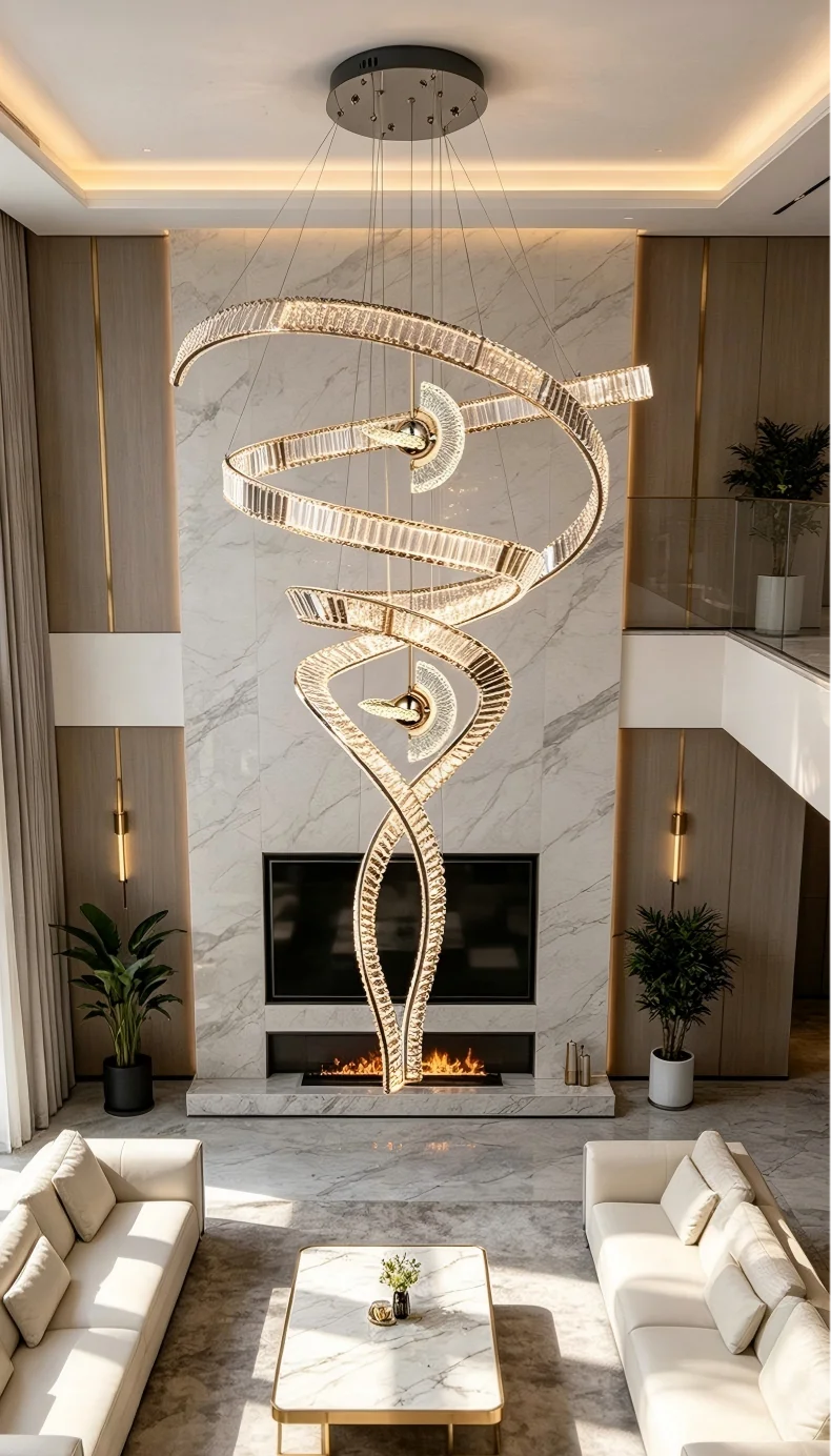 Nordic Home Decoration Stair Chandelier LED Pendant Lights Modern Ceiling Light Indoor Lighting Fixtures For Living Room Bedroom