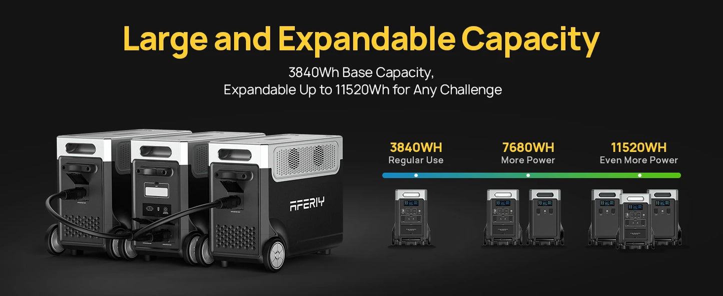 11520Wh Portable Power Station Solar Generator Home Emergency Backup Battery