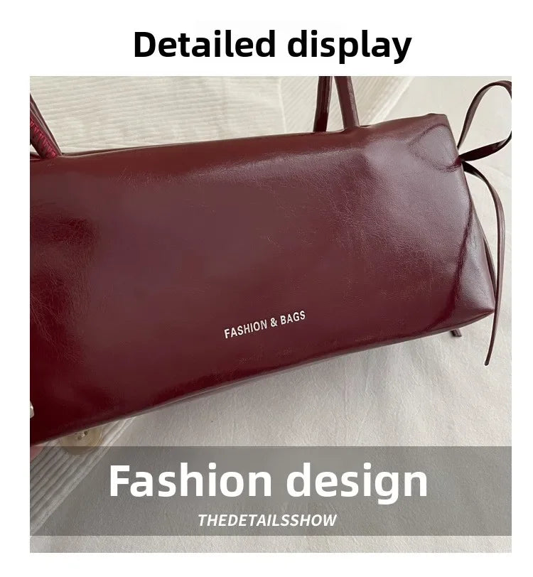 New Solid Color Women's Handbag Soft Pu with Knot Shoulder Bag Underarm Bag Lady Designer Bags Luxury Bolsa Feminina handbags