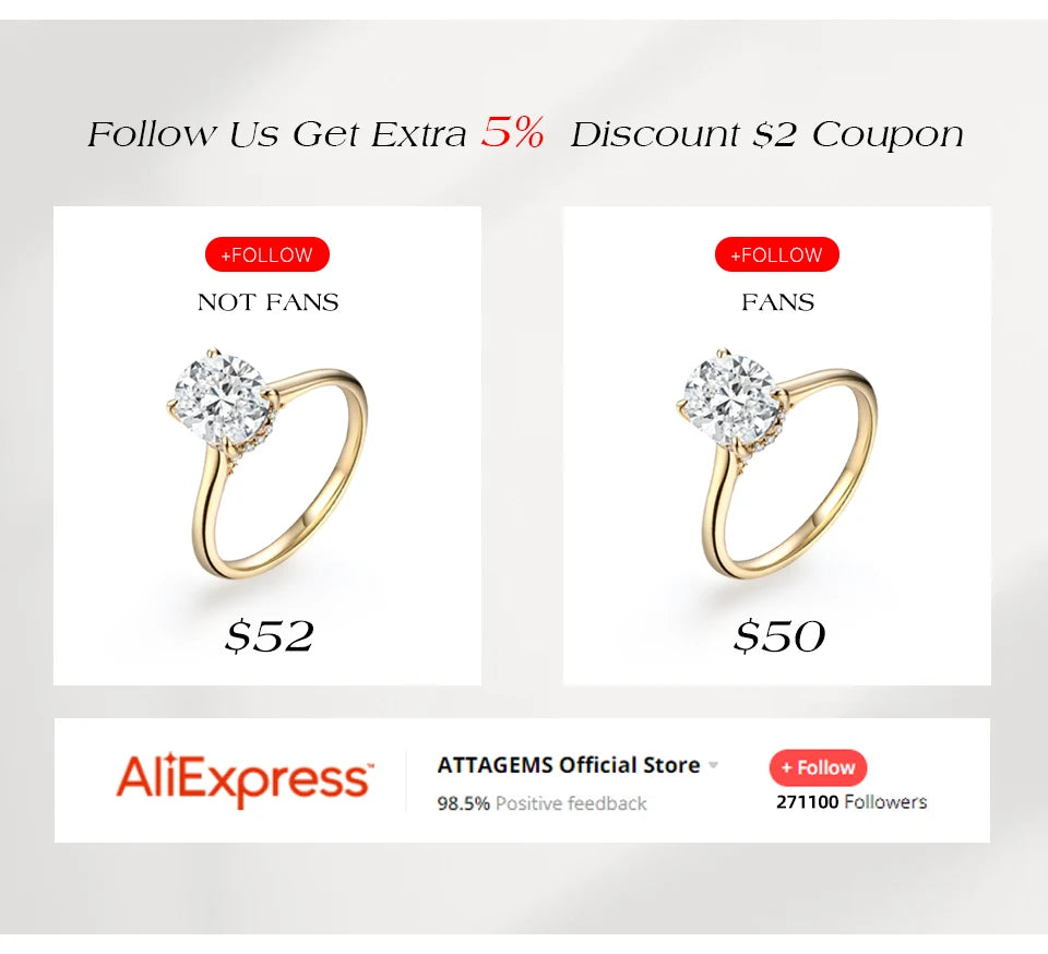 ATTAGEMS Oval Cut 1.0-4.5CT D VVS1 Moissanite Rings for Women 925 Sterling Silver Solitaire Engagement Ring Luxury Band Jewelry
