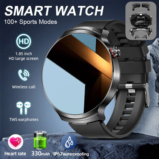 2026 New TWS 2 in 1 Smart Watch with Earbuds Bluetooth Call Earphone Smartwatch Men Women Heart Rate Monitor Sport Music Watches