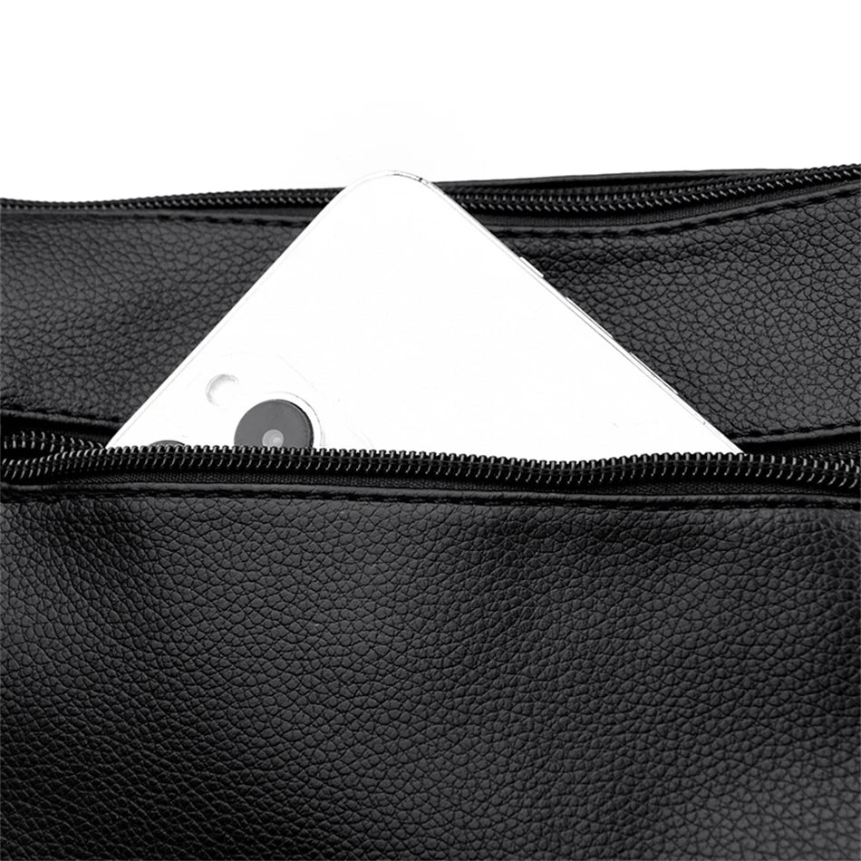 Many Pockets Women Leather Top-handle Bag Luxury Designer Female Shoulder Messenger Shopper Bags Brand Ladies Crossbody Handbags