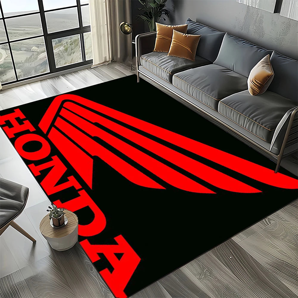 Racing Car H-HONDA HRC Motorcycle Carpet Rug for Living Room Bedroom Home Sofa Decoration,Kids Area Rug Non-slip Floor Mat Gift