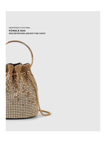 Diamond Bucket Bag for Women  Rhinestones Bling Shoulder Bags FashionTote Handbag Luxury Design Purse Crossbody Bag