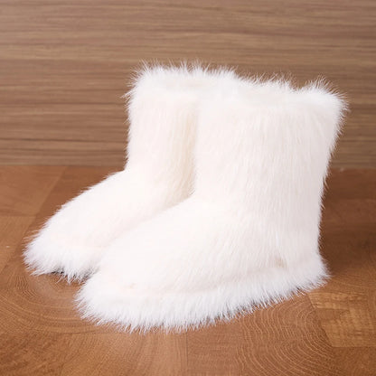 Winter Fluffy Ankle Boots Female Casual Plarform Women's Shoes Plush Luxury Designer Indoor Outdoor Fuzzy Fur Snow Booties Trend