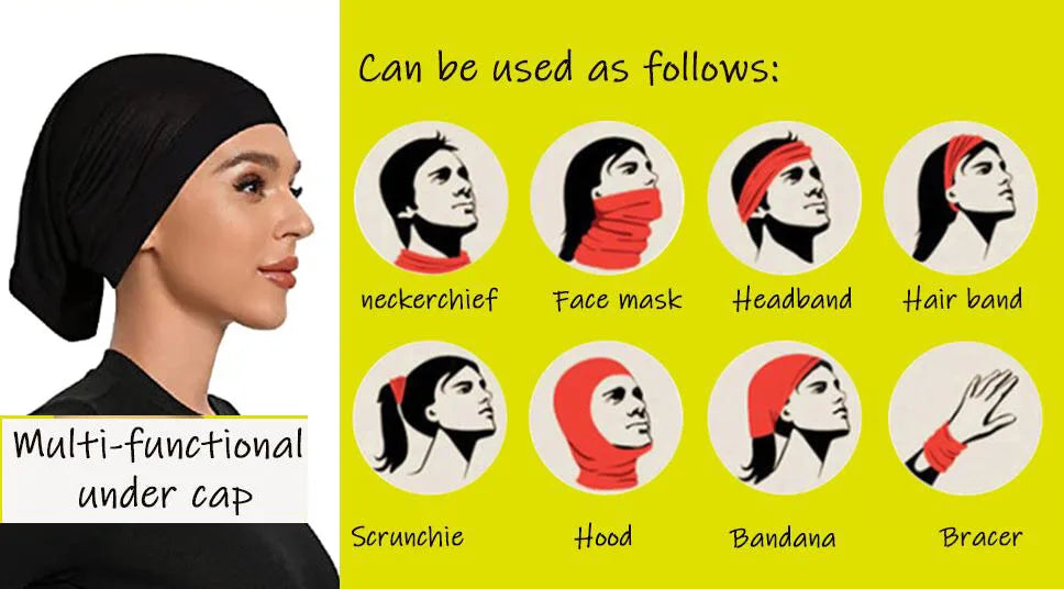 BOHOWAII Muslim Inner Under Hijab Cap Ramadan African Hat Malaysian Modal Cotton Instant Bonnet Femme Musulman Headband