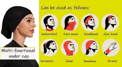 BOHOWAII Muslim Inner Under Hijab Cap Ramadan African Hat Malaysian Modal Cotton Instant Bonnet Femme Musulman Headband