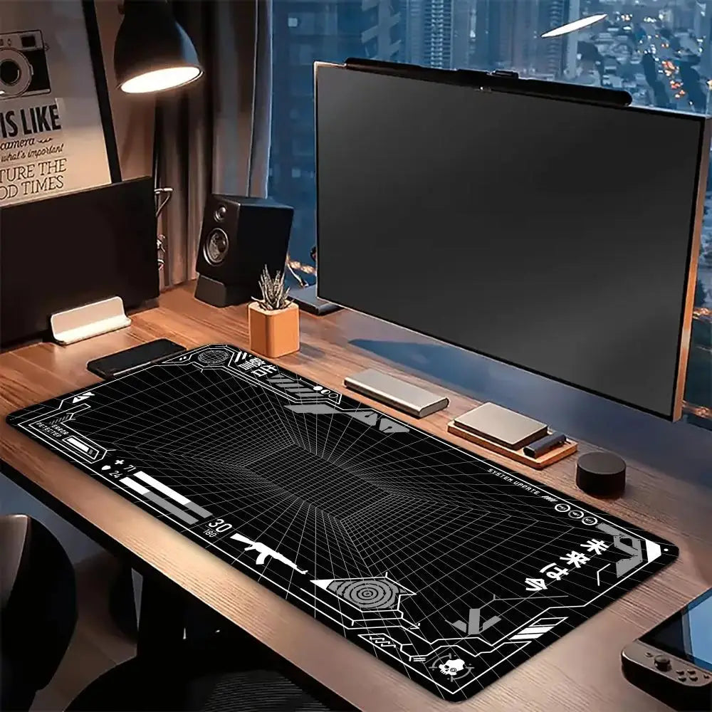 Perspective Grid Desk Mat Gaming Mouse Pad XXL Desktop Keyboard matsGame Anti-slip Desk Mat Computer Accessories Long playmat