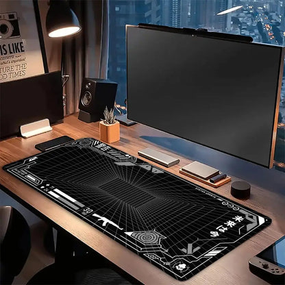 Perspective Grid Desk Mat Gaming Mouse Pad XXL Desktop Keyboard matsGame Anti-slip Desk Mat Computer Accessories Long playmat