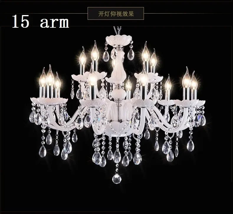 Vintage Elegant Ceiling Lamps Crystal Lustre Chandelier Living Room Dining Table Light Led Hanging Chandelier Home Appliance