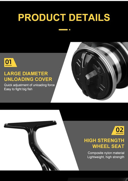 Professional 1000-7000 Series Spinning Reel,Fresh and Saltwater Spinning Fishing Reel,26 LBS Max Drag,5.2:1 Gear Ratio