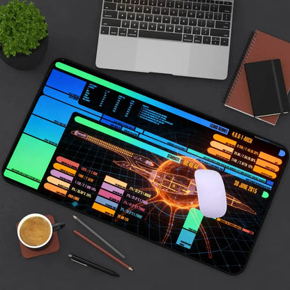 Starship Blueprint Pad Desk Pad HYBXAXC Gamer Computer Cabinet Star Trek Game Office Accessories Keyboard Anime Extended Large