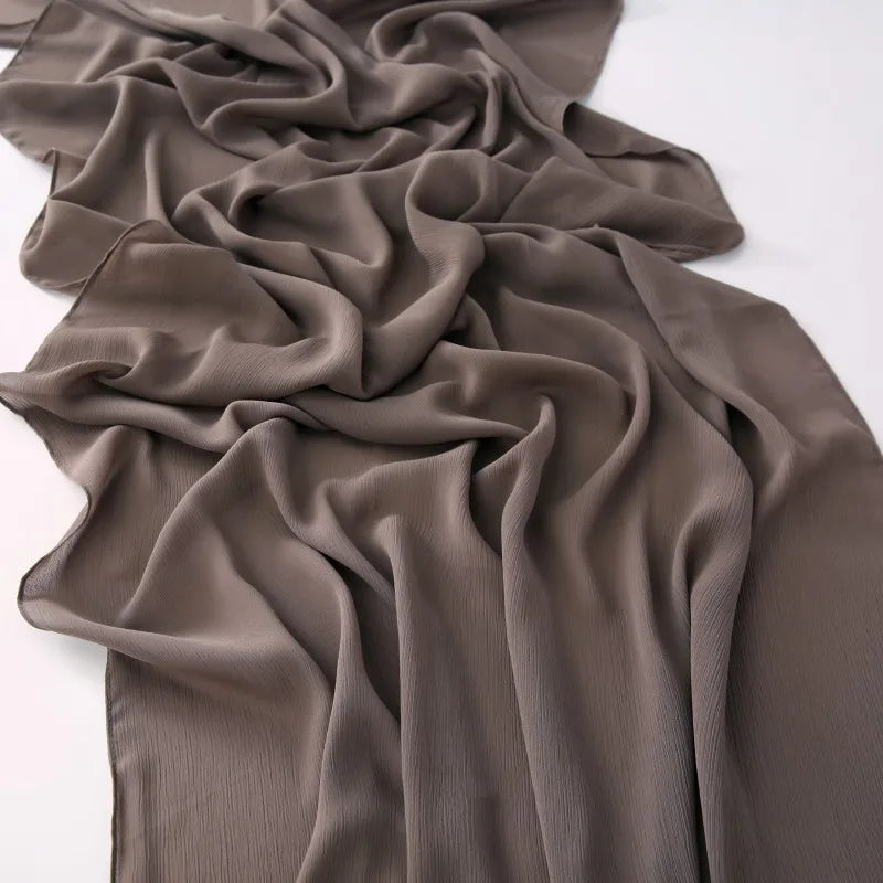 180*70CM Chiffon Hijabs For Woman Soft Long Turban Veil Scarves Muslim Hijab Shawls Islam Women Head Wraps Accessoires Ramadan