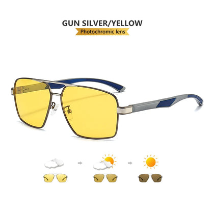 LIOUMO Intelligent Photochromic Sunglasses Men Polarized Night Vision Goggle Women Anti-Glare Driving Glasses UV400 gafas de sol