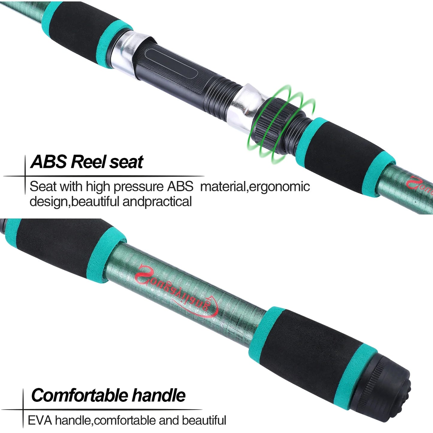 Sougayilang 1.8M Spinning Fishing Rod and Reel Combo 5.2:1 Telescopic Rod with 3BB Fishign Reel Max Drag 5kg Full Fishing Kit