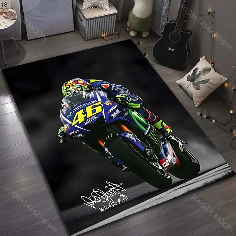 1PC High-speed motorcycle racing Pattern Rug Carpets for Bedroom Living Room Sofa Mat Creative Door Mat Cloakroom Home Decor