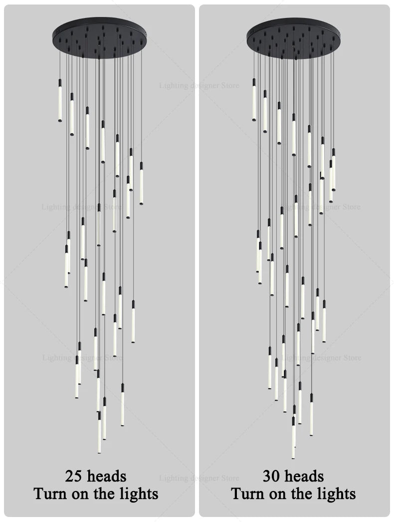 Modern Lighting Long Staircase Pendant Light Ceiling Chandelier hanging lights Stair Chandelier