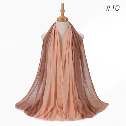 180*90cm Gradient Cotton Linen Women Muslim Hijab Scarf Woman Islamic Arab Shawl Wrap Head Scarves Ready To Wear Headscarf