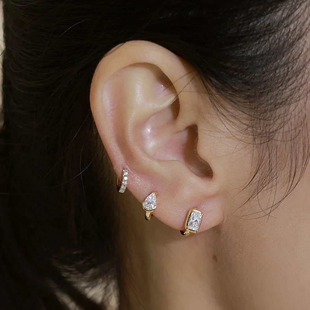 Aide 1PC 925 Sterling Silver INS Zircon Diamond Stud Earring Stud, Suitable For Women Daily Wear, Wedding Party, Valentine's Day